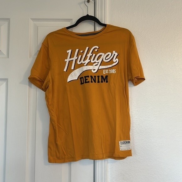 Men’s Tommy Hilfiger Denim orange T-shirt size M - Picture 1 of 4